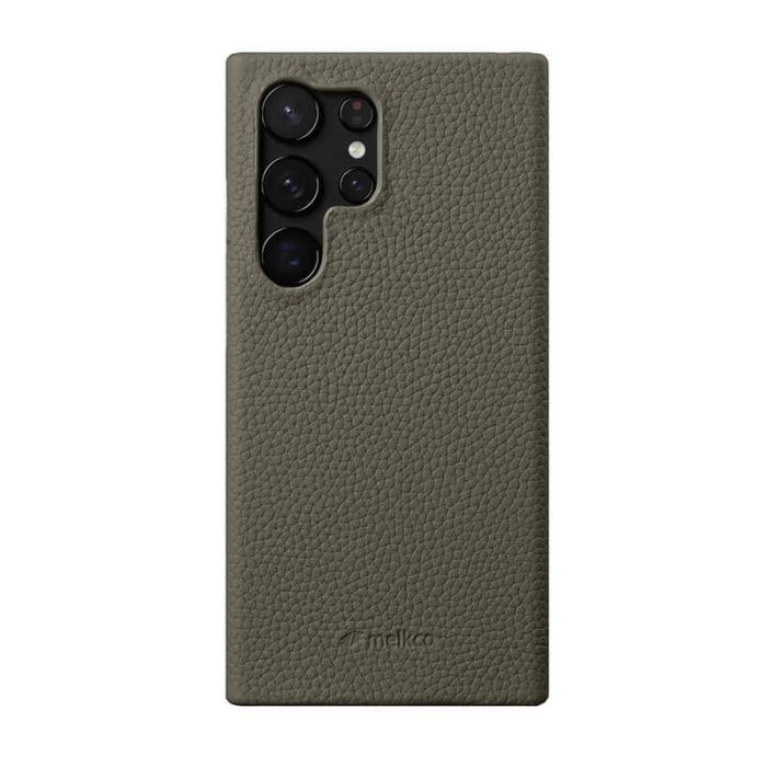 Melkco - MELKCO Mobilskal till Samsung Galaxy S24 Ultra Äkta Läder + PC Grå