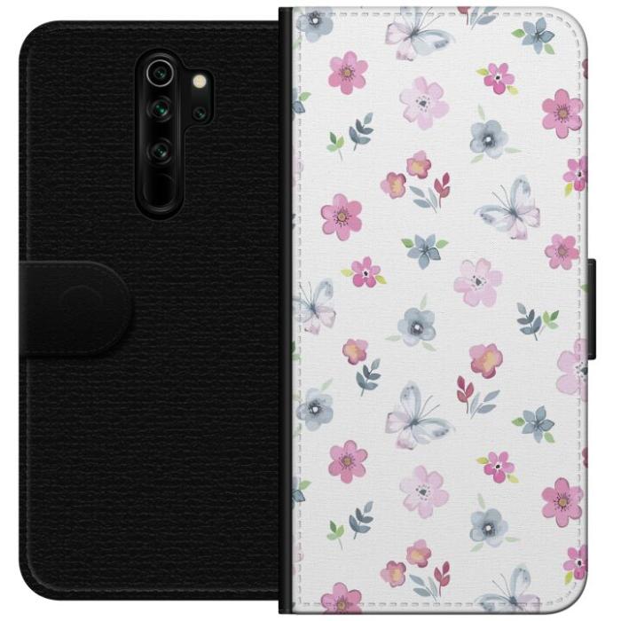 iSecrets - Plånboksfodral till Xiaomi Redmi Note 8 Pro med Blommor och fjärillar