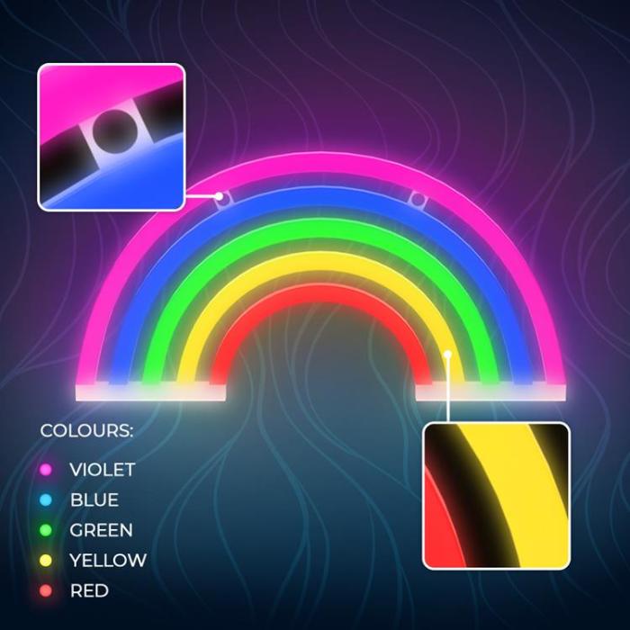 Forever Light - Forever Light LED Neon Light RAINBOW 5 Färger FLNE14X
