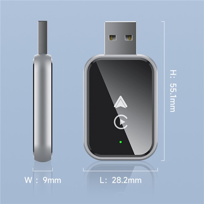 A-One Brand - CarPlay 2in1 Trådbunden Bluetooth Trådlös Adapter - Svart