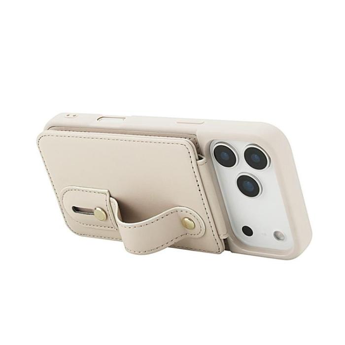 A-One Brand - iPhone 17 Pro Max Mobilskal korthållare Med Axelrem - Beige