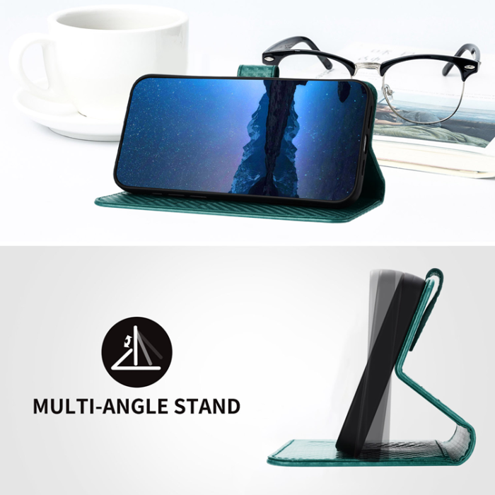 A-One Brand - Xiaomi 17 Pro Max Konstläder Plånboksfodral Carbon Fiber