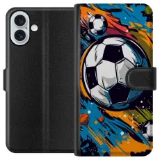 Gustaf - Pl&aring;nboksfodral till Apple iPhone 16 Plus med Fotbollar