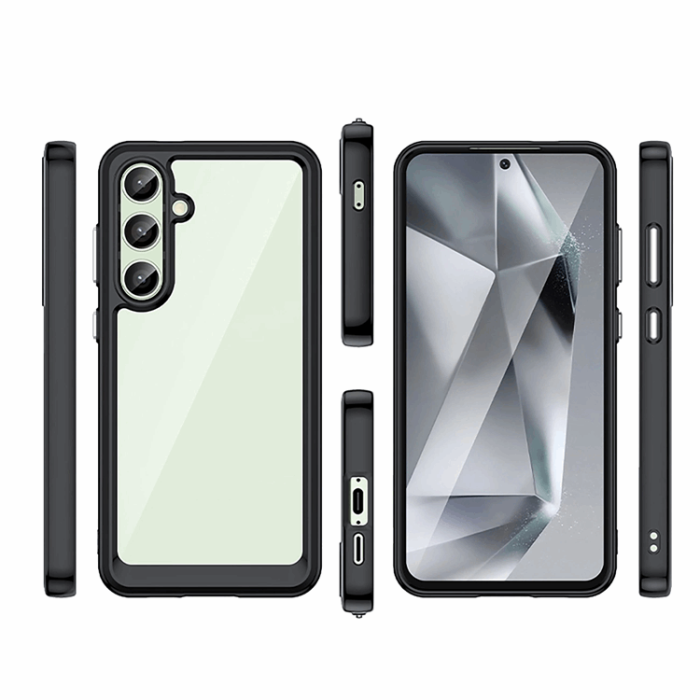 OEM - Galaxy S24 FE Mobilskal Outer Space med Ram - Svart