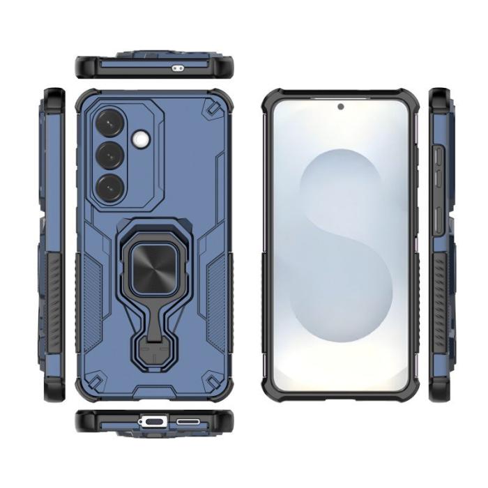 WANLONFENG - WANLONFENG Mobilskal för Samsung Galaxy S26 Plus Kickstand PC + TPU - Blå