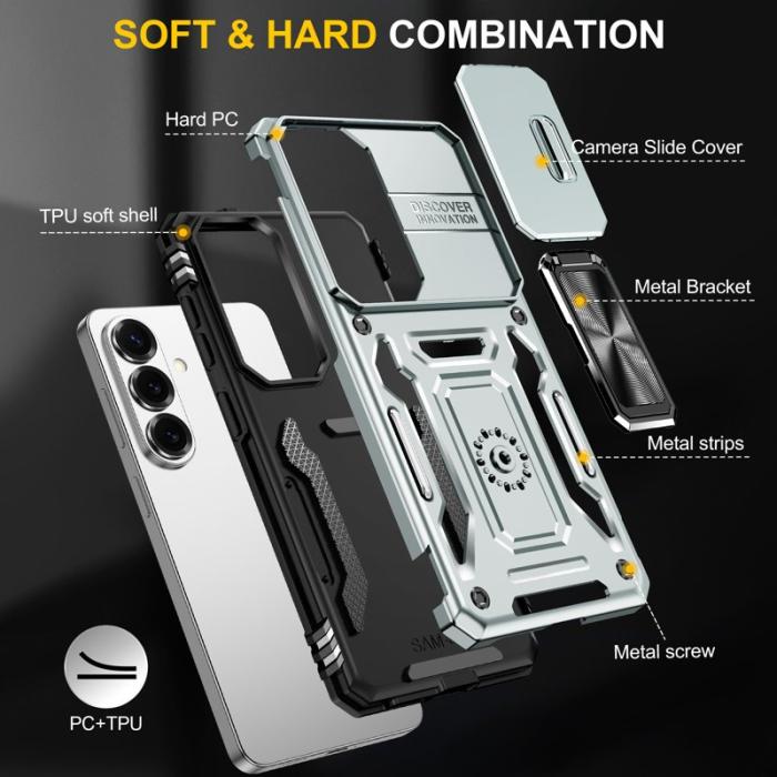 OEM - Mobilskal för Samsung Galaxy S26 Plus Kickstand PC + TPU - Grå