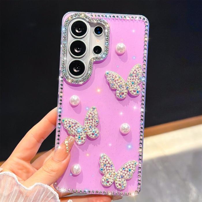 OEM - Mobilskal för Samsung Galaxy S26 Ultra Rhinestone TPU + PC - Glittrande Ljuslila