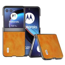 ABEEL - ABEEL Mobilskal till Motorola Razr 40 Ultra 5G PU L&auml;der Orange
