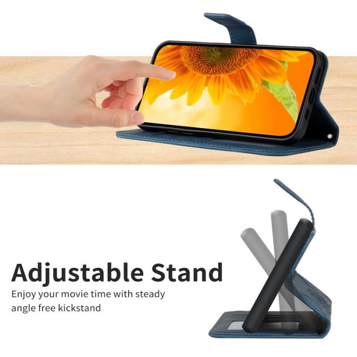 OEM - Samsung Galaxy S26 Plånboksfodral Solrostryck Konstläder - Blå