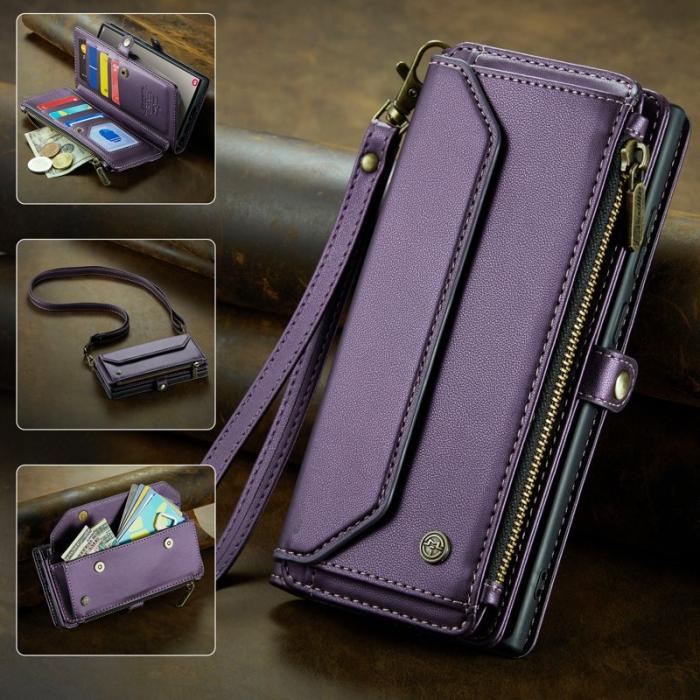 Caseme - CASEME Plånboksfodral Konstläder för Samsung Galaxy S25 Ultra - Lila