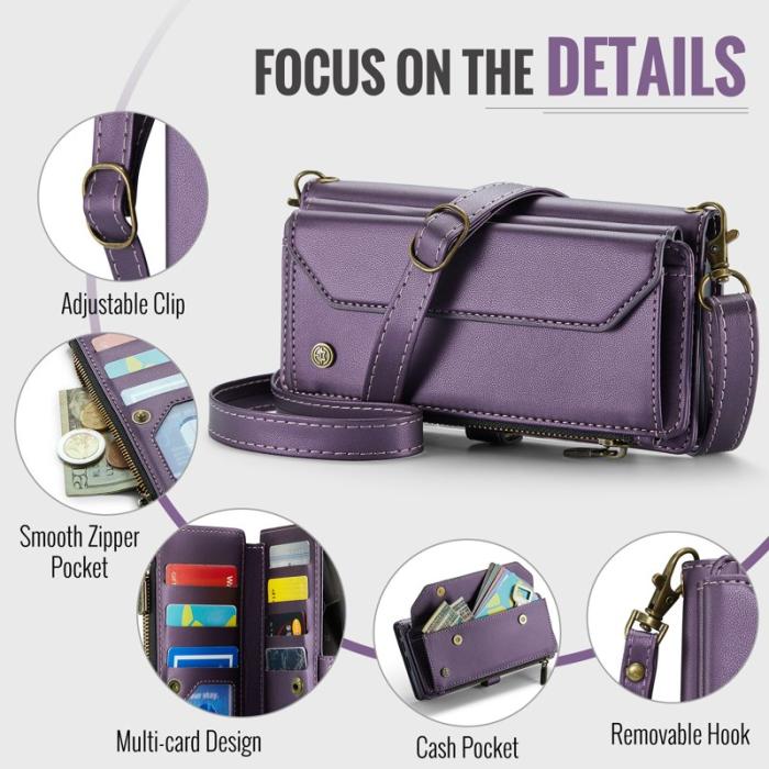 Caseme - CASEME Plånboksfodral Konstläder för Samsung Galaxy S25 Ultra - Lila