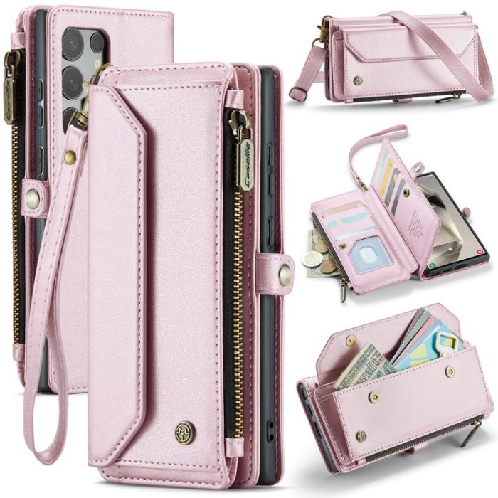 Caseme - CASEME Plånboksfodral Konstläder för Samsung Galaxy S25 Ultra - Rosa