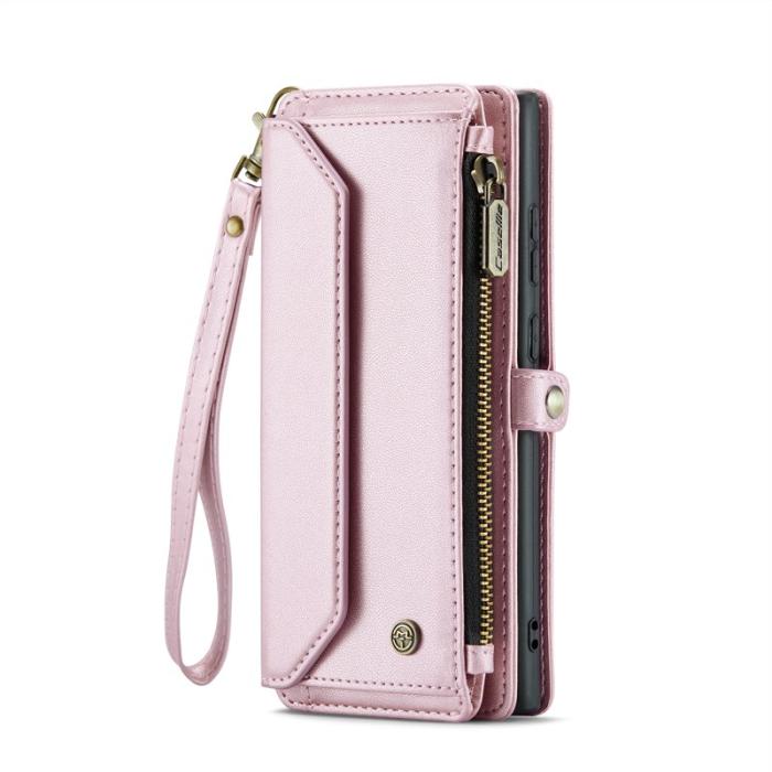Caseme - CASEME Plånboksfodral Konstläder för Samsung Galaxy S25 Ultra - Rosa