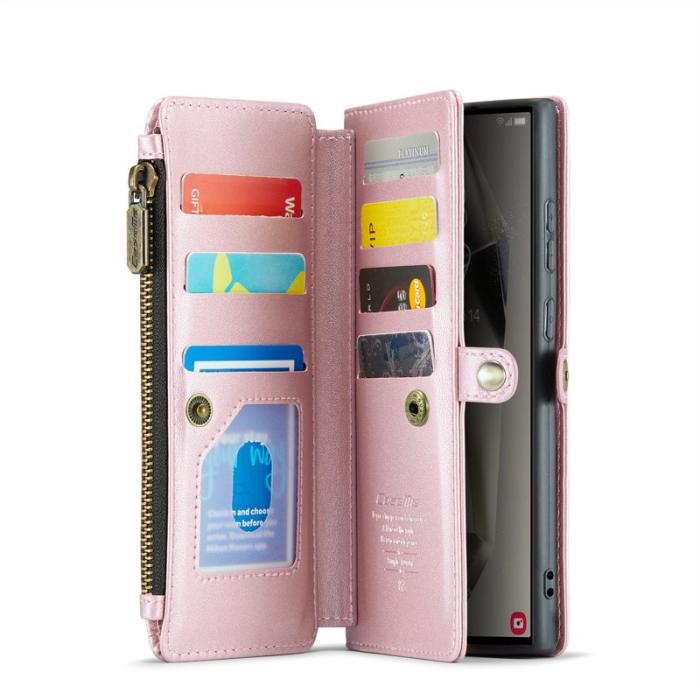 Caseme - CASEME Plånboksfodral Konstläder för Samsung Galaxy S25 Ultra - Rosa