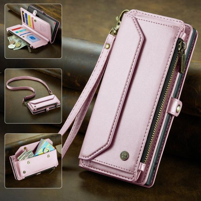 Caseme - CASEME Plånboksfodral Konstläder för Samsung Galaxy S25 Ultra - Rosa