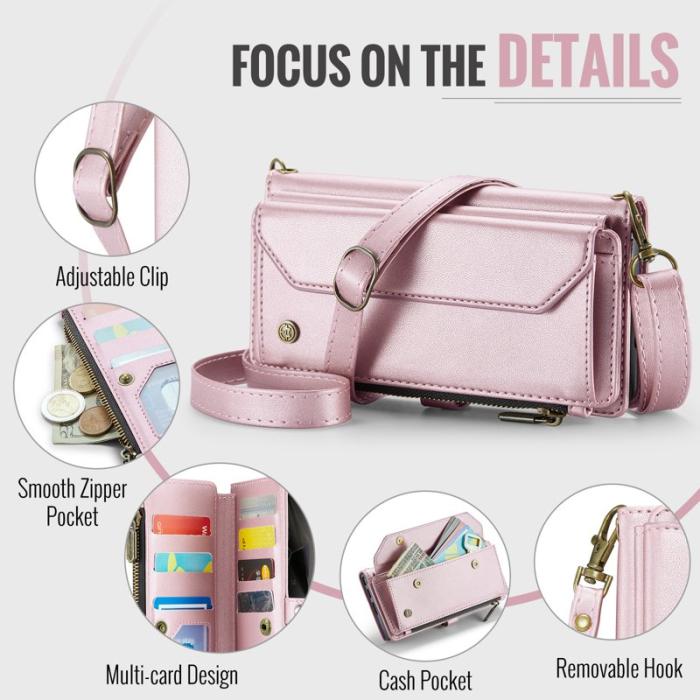 Caseme - CASEME Plånboksfodral Konstläder för Samsung Galaxy S25 Ultra - Rosa
