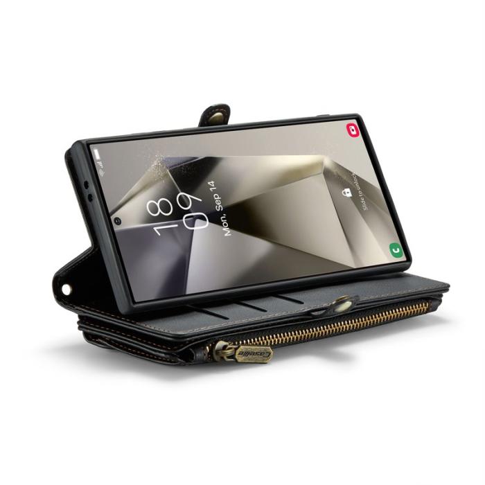 Caseme - CASEME Plånboksfodral Konstläder för Samsung Galaxy S25 Ultra - Svart