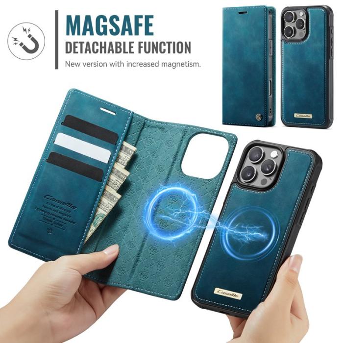 Caseme - CASEME C49 Mobilskal till iPhone 16 Pro MagSafe RFID Läder Grön