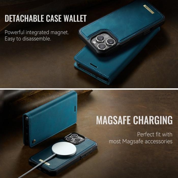 Caseme - CASEME C49 Mobilskal till iPhone 16 Pro MagSafe RFID Läder Grön