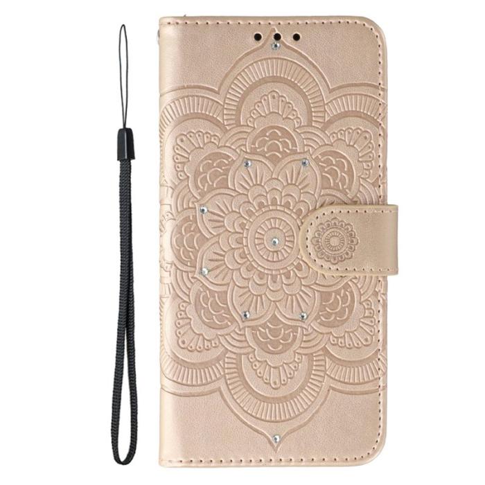 OEM - Mobilskal till Samsung Galaxy S26 KonstLäder Mandala Mönster - Roséguld