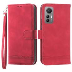 DIERFENG - DIERFENG DF-03 f&ouml;r Xiaomi 12/12X/12S 5G Pl&aring;nboksfodral Konstl&auml;der - R&ouml;d