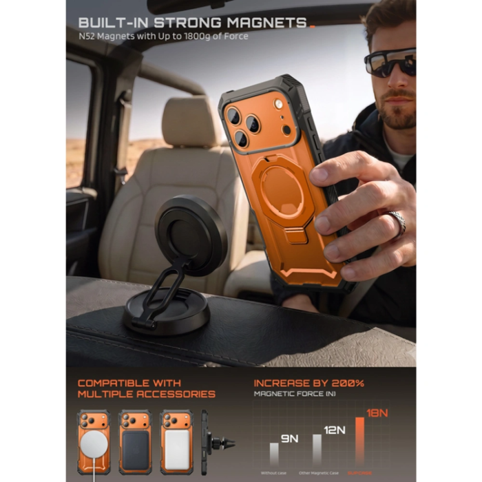 SupCase - SupCase Mobilskal för iPhone 18 Pro Max/17 Pro Max Magsafe Grip Pro - Coral