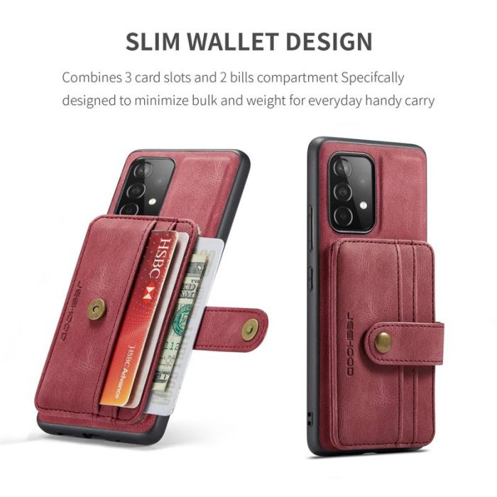 JEEHOOD - JEEHOOD Mobilskal till Samsung Galaxy A53 5G 2-i-1 RFID-Skydd Röd