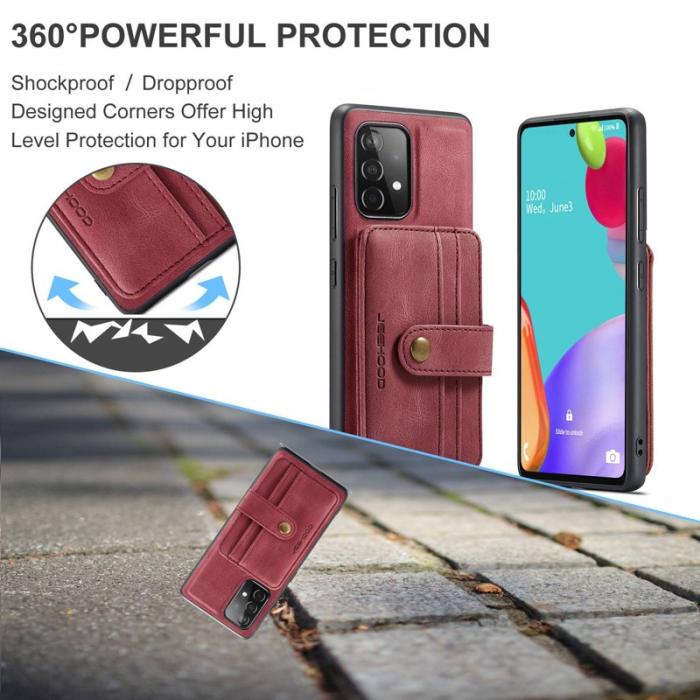 JEEHOOD - JEEHOOD Mobilskal till Samsung Galaxy A53 5G 2-i-1 RFID-Skydd Röd