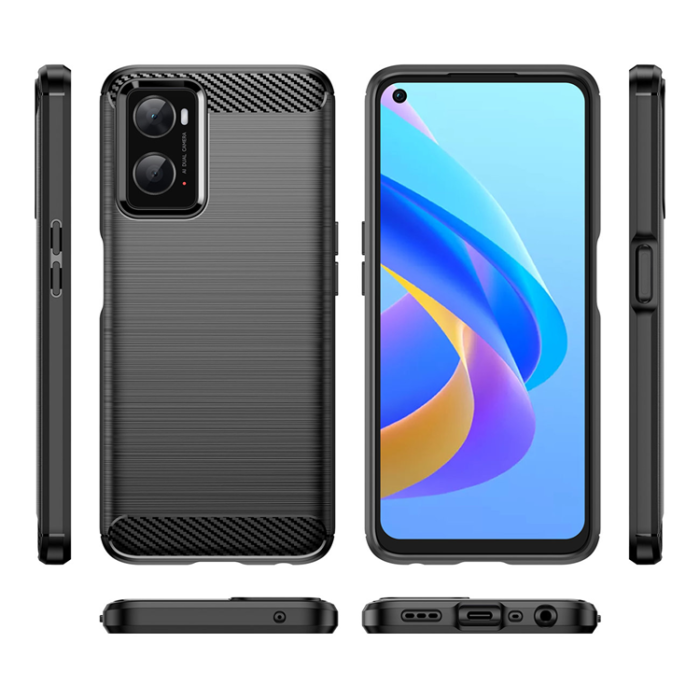 OEM - Realme 9i/Oppo A76/A36 Mobilskal Carbon Flexible - Svart