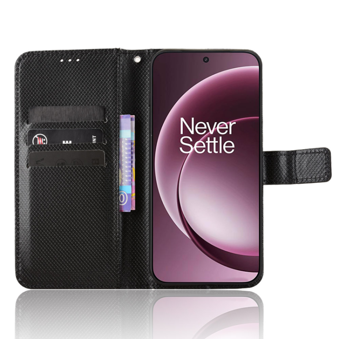 A-One Brand - OnePlus 15 Plånboksfodral Strap Diamond Texture Läder