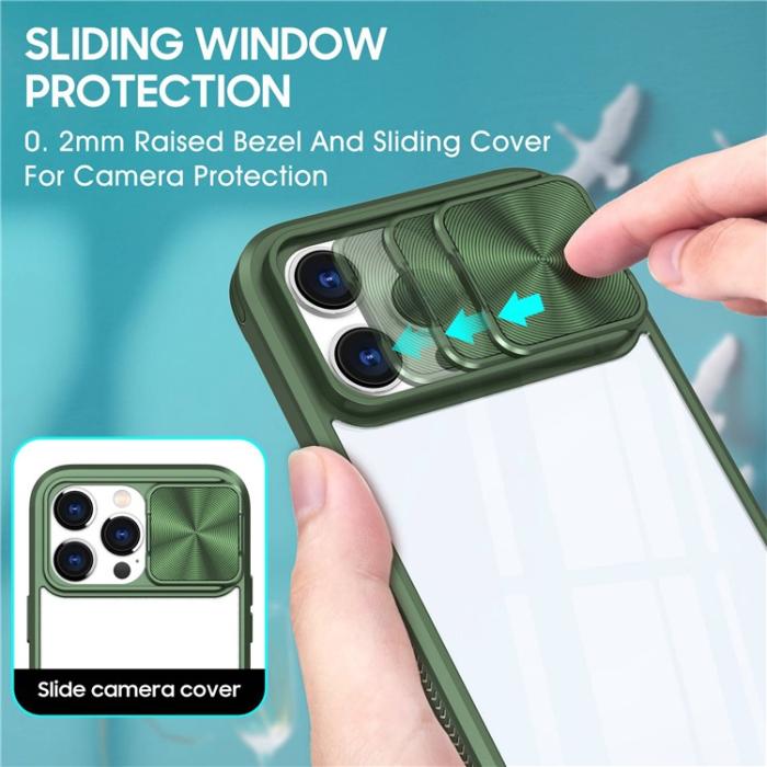 OEM - iPhone 14 Skal Camera Slider - Grön