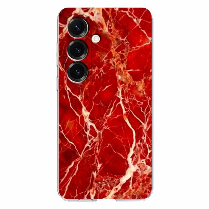 OEM - Samsung Galaxy S26 Plus Skal Marmortryck Mjuk TPU - Röd