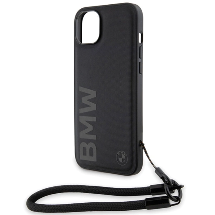 BMW - BMW iPhone 15/14 Plus Mobilskal Signature Läder Wordmark Cord