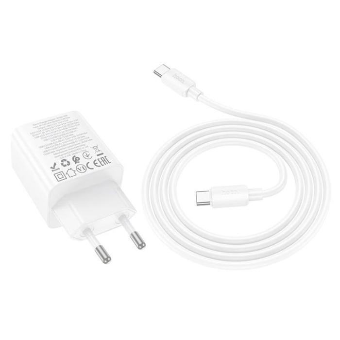 Hoco - Hoco Snabbladdare PD 30W 2xUSB-A 2xUSB-C QC3.0 3A med USB-C Kabel N56 - Vit