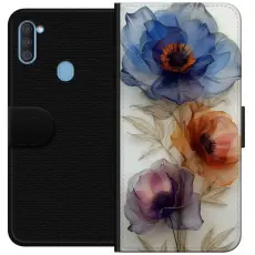 Gustaf - Pl&aring;nboksfodral till Samsung Galaxy A11 med Silkesblommor