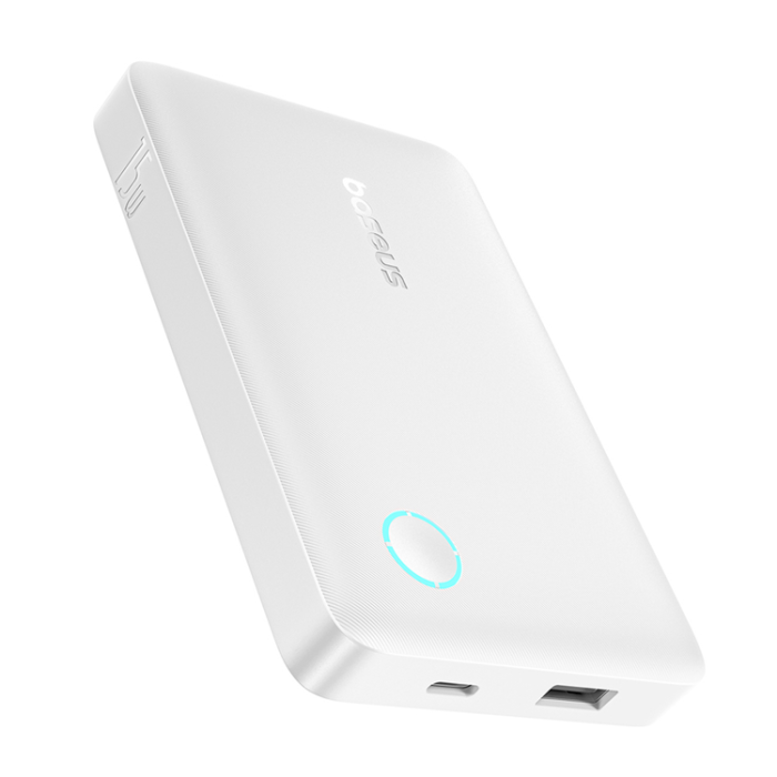 BASEUS - Baseus Powerbank 10000mAh 15W med USB-C Kabel 3m - Vit