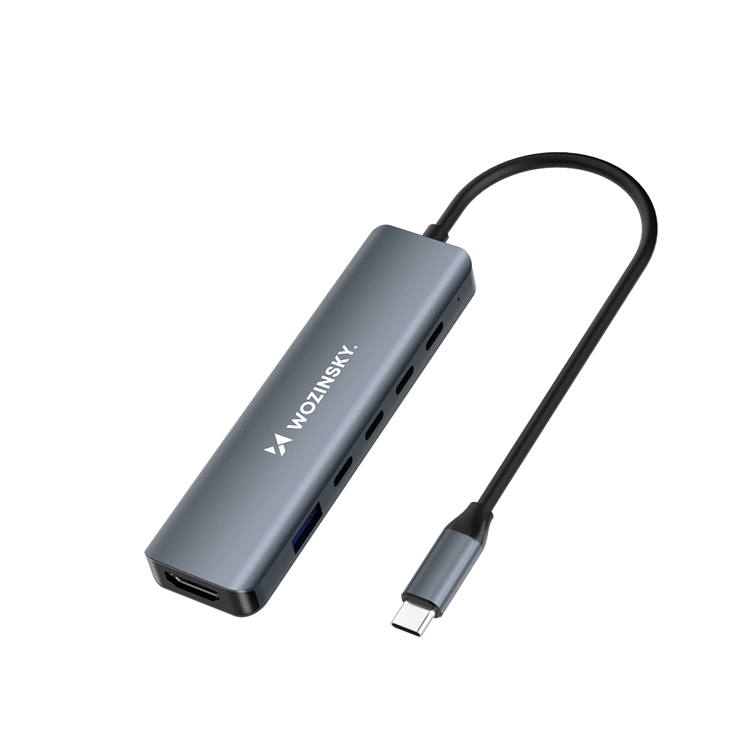 Wozinsky 6in1 Multifunktionell USB-C HUB Aluminum med Kabel | 505295 | AlltMobil