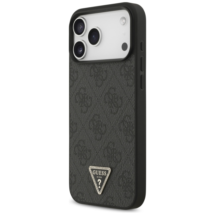 Guess - Guess Mobilskal För iPhone 18 Pro/17 Pro Magsafe Läder 4G Triangel Strass