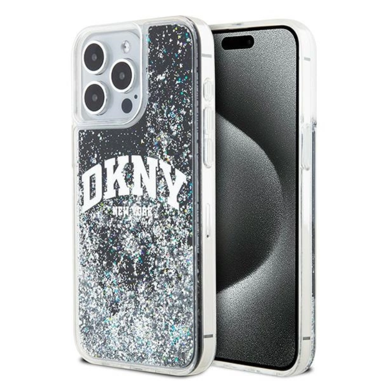 DKNY iPhone 12/12 Pro Mobilskal Liquid Glitter Big Logo - Svart | 2353 | AlltMobil