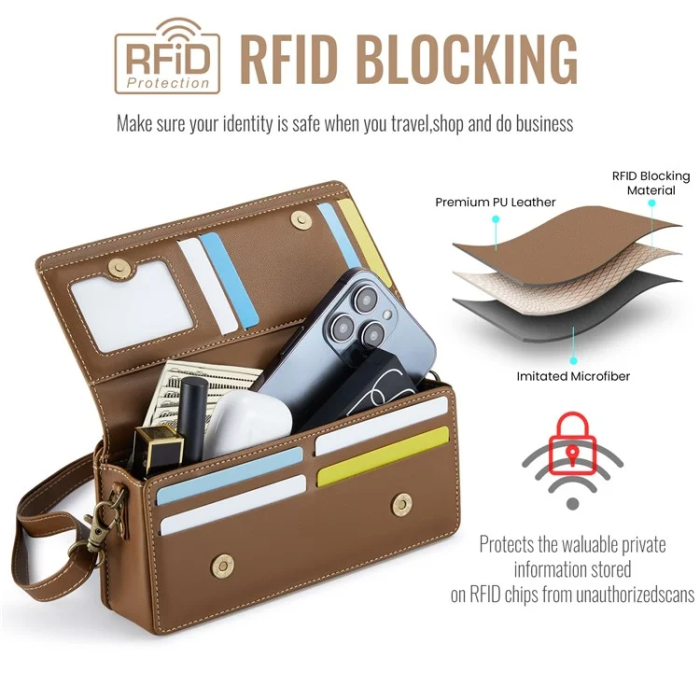 Caseme - CASEME Crossbody Väska RFID Blocking Me30 Max Läder - Brun