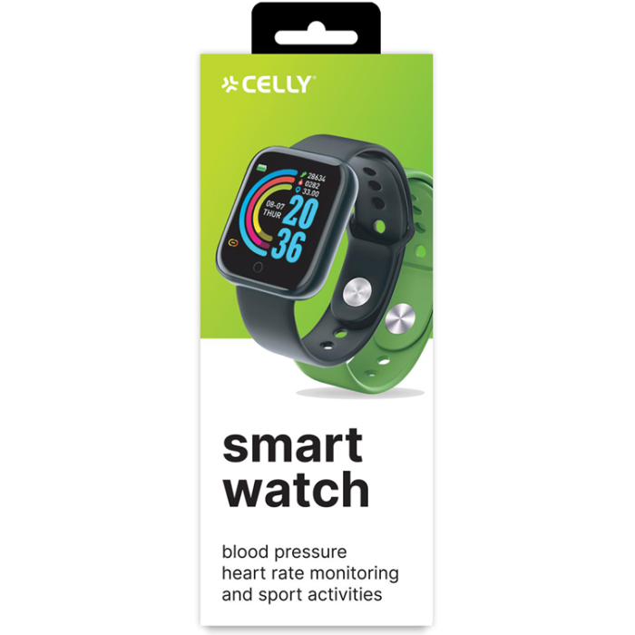 Celly - Celly Smartwatch Med Armband Trainerbeat - Svart/Grön