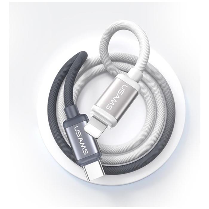 USAMS - USAMS USB-C till Lightning Kabel PD 30W 1.2m Bicolor SJ757 - Svart/Vit
