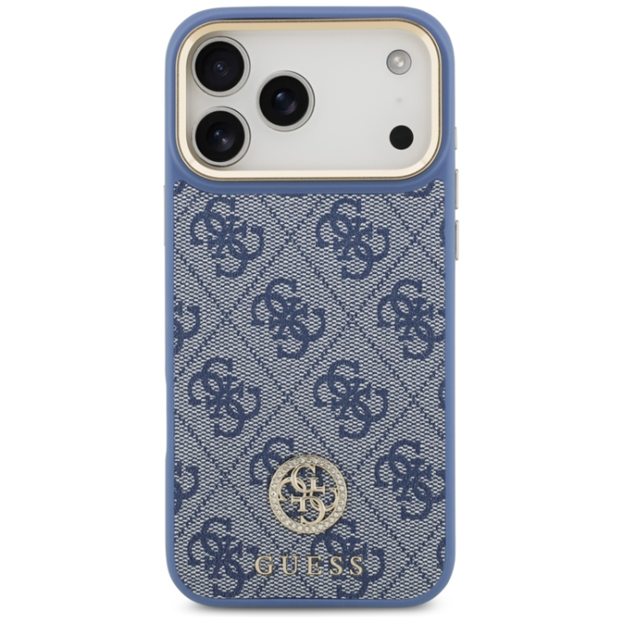 Guess - Guess iPhone 17 Pro Mobilskal Magsafe Strass Logo - Blå