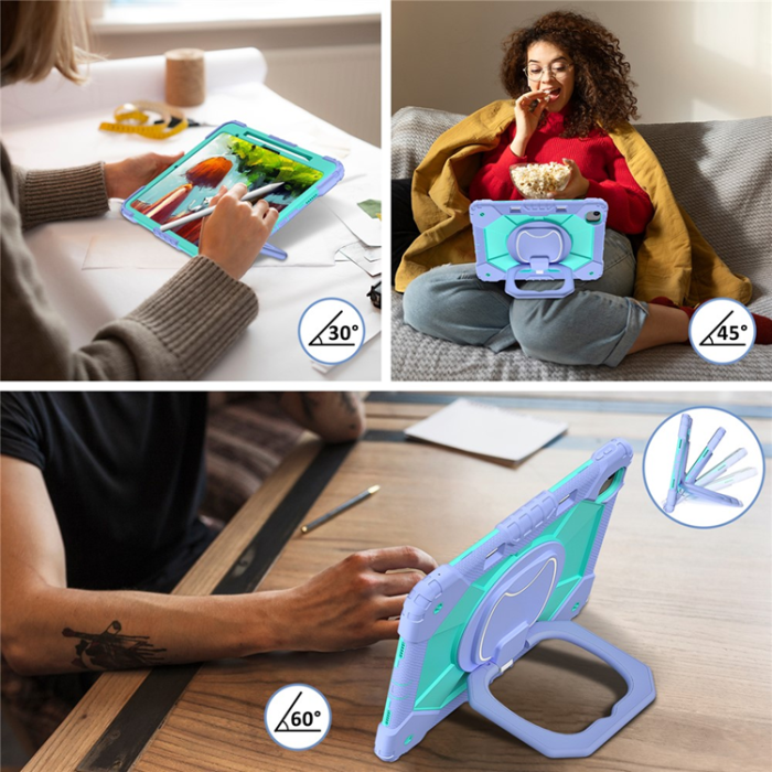 A-One Brand - iPad Air 13(2025/2024) Skal Kickstand - Lila/Mintgrön