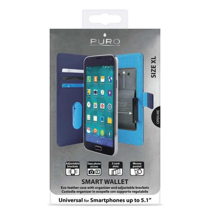 UTGATT5 - Puro smart universal wallet XL - Blå