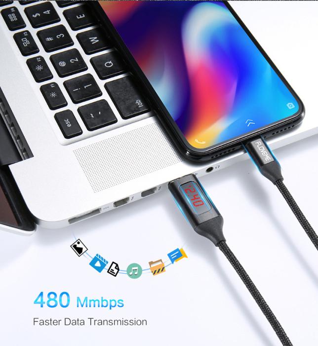 UTGATT5 - Floveme USB-C laddningskabel med Display