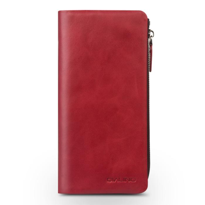 UTGATT5 - Universalt plånboksfodral i äkta läder - Röd