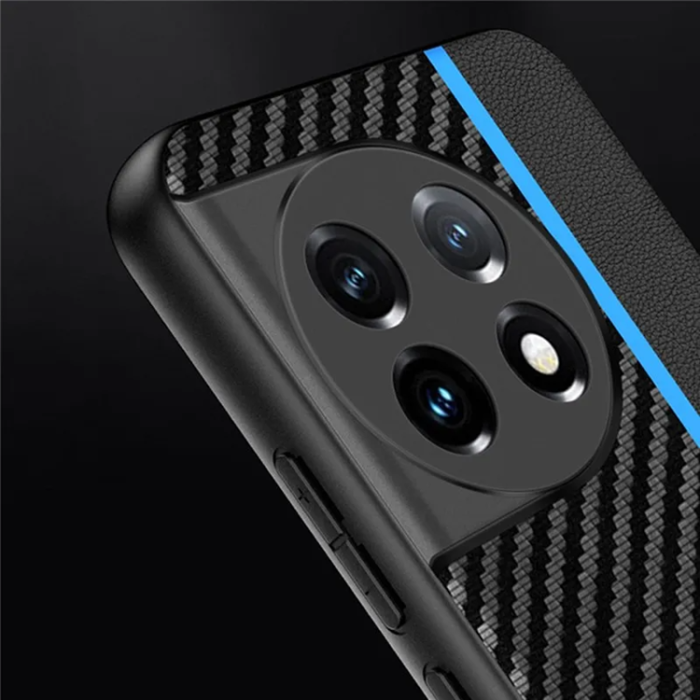 OEM - OnePlus 11 5G Mobilskal Carbon Fiber PU-Läder - Orange