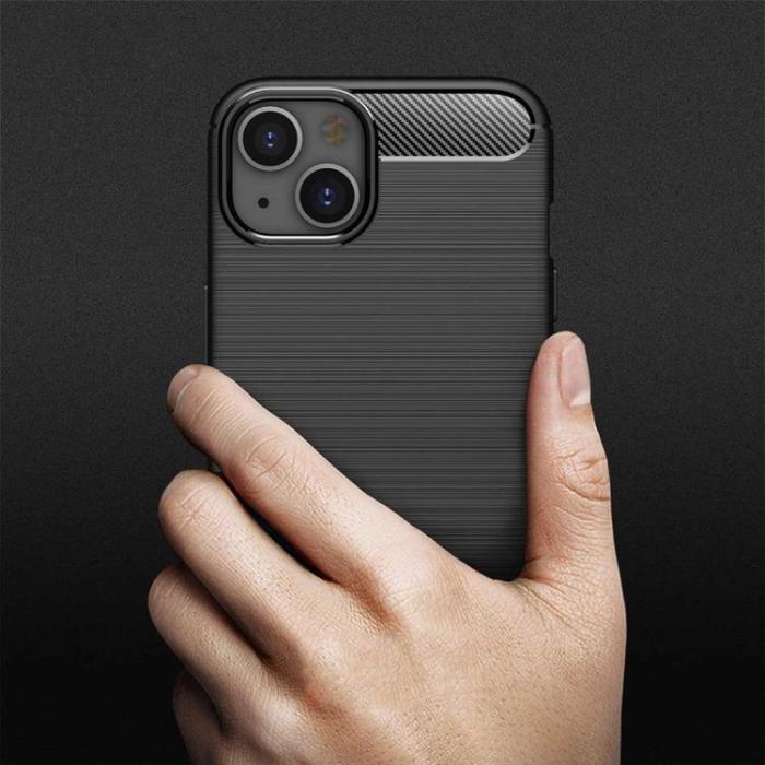OEM - iPhone 14 Skal Carbon Fiber Texture - Svart
