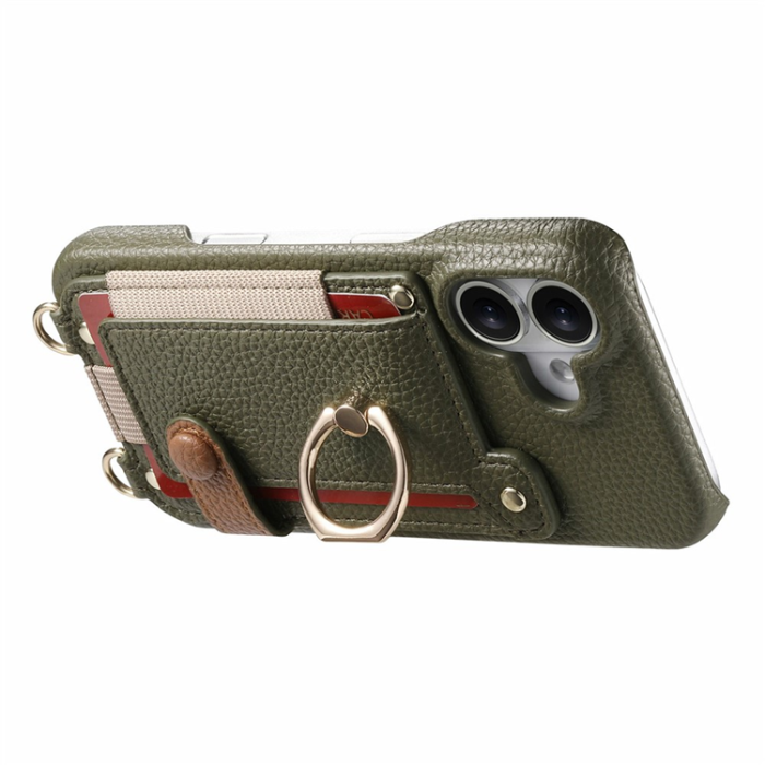 A-One Brand - iPhone 17 Mobilskal med Korthållare Ring Kickstand